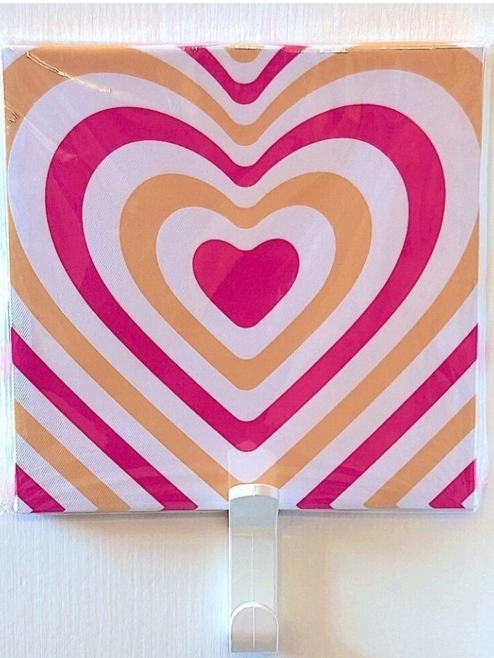 Bold HEARTs 8 x 8 Canvas Wall Art BOLD Pink + Yellow “LOVE HEARTS”